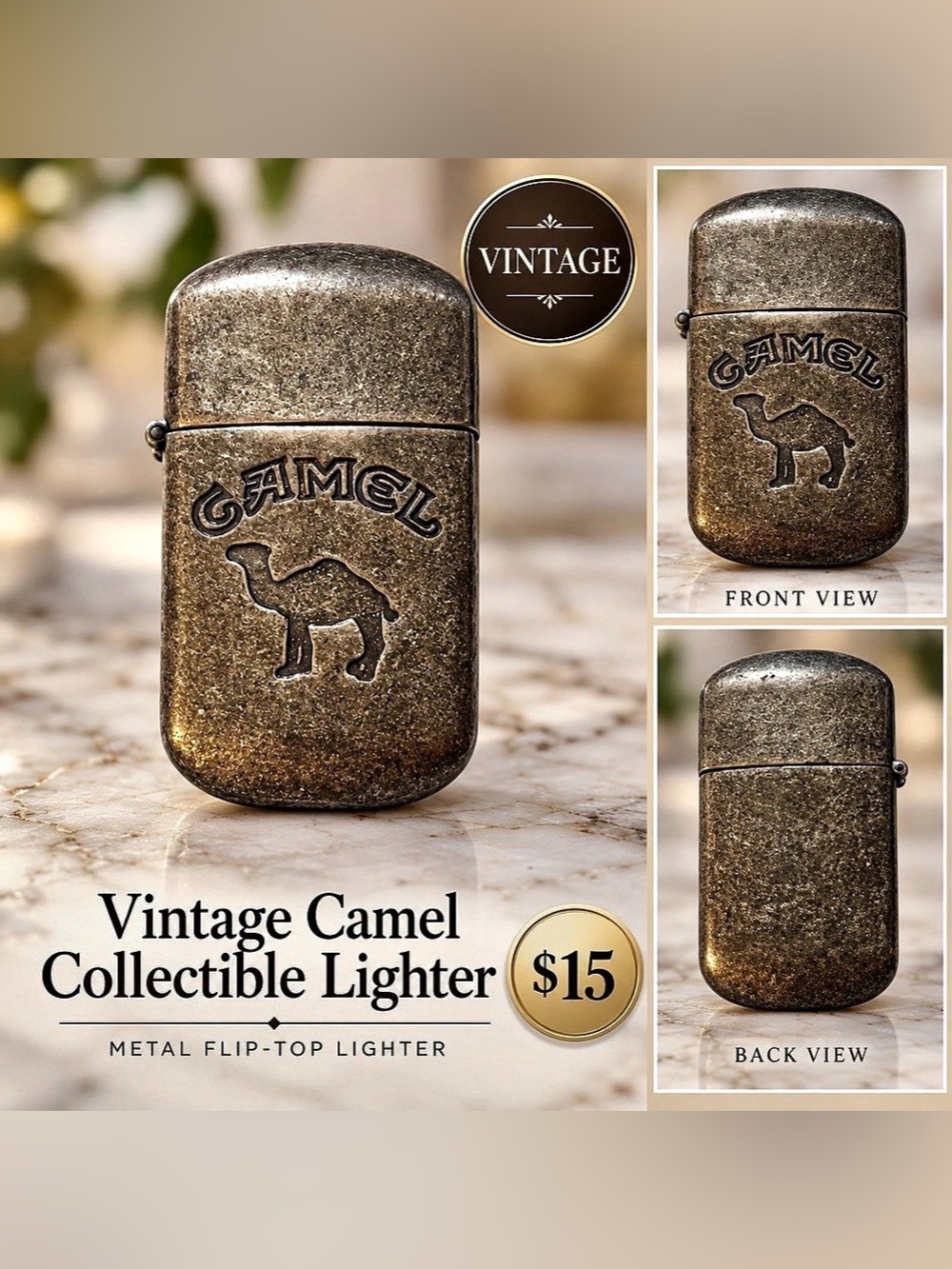 Camel Collectible Lighter Vintage Brown